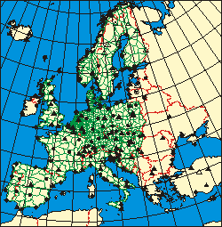 Picture shows a map of EUVN network (stations, levelling lines) Picture shows a map of EUVN network (stations, levelling lines)